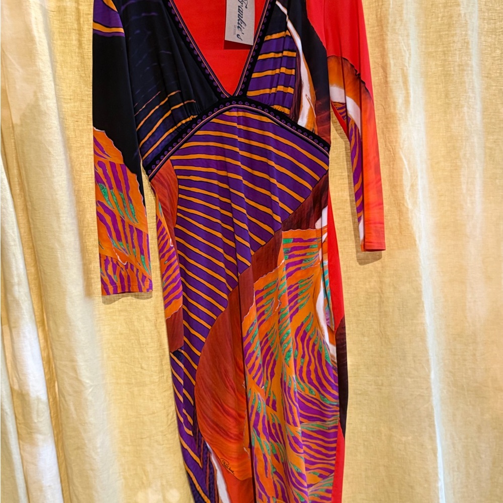 Roberto Cavalli Multicolor Long Sleeve Dress
